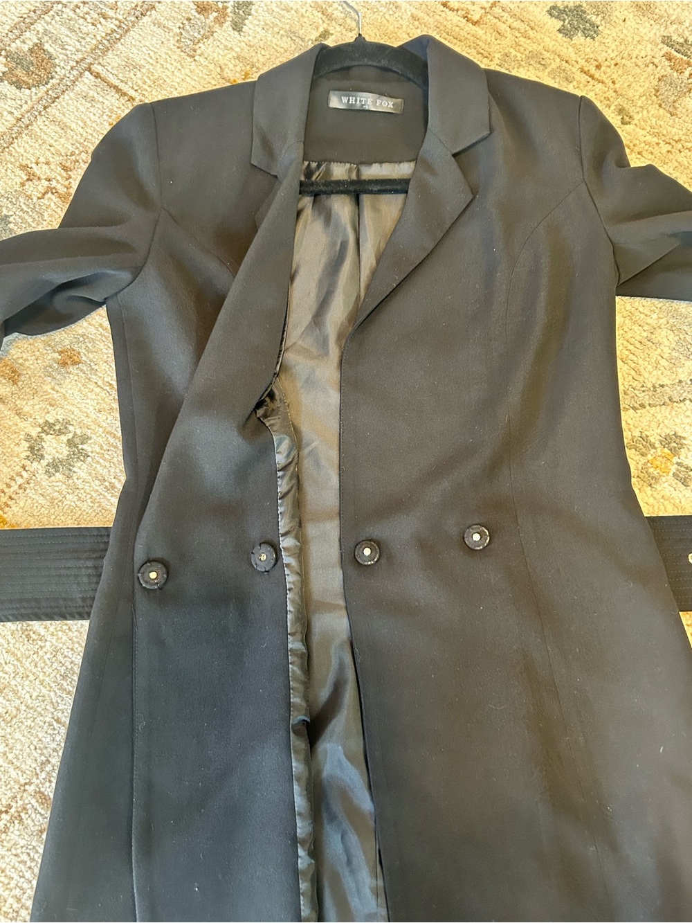 White Fox Boutique Black Belted Blazer Jacket - Picture 5 of 9